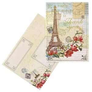Punch Studio Single (1) Paris Rue Lafayette Embellished Thank You Card (97516)